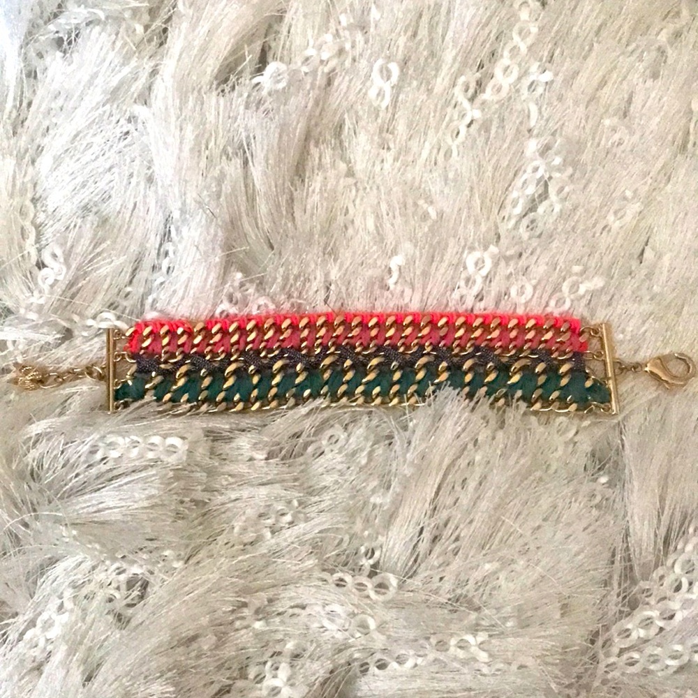 Gold Multi-Color Bracelet with golden wings clasp